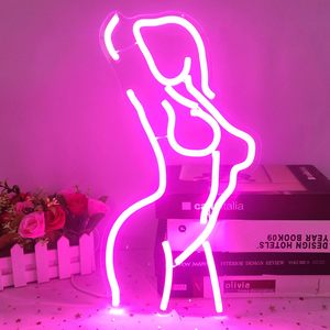 Ajoyferris ป้ายไฟ LED นีออนสำหรับผู้หญิงสีชมพูและสัญลักษณ์รูปปีศาจนางฟ้านีออนสัญลักษณ์หัวใจสีชมพูสำหรับตกแต่งห้องนอนหรี่แสงได้สำหรับห้องนอนบาร์ STO - Product Image 3