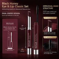 Set Klasik Black Honey Eye and Lip, Lipstik Mengkilap Tahan Air Melembapkan, Penjepit Bulu Mata, Alat Rias Kecantikan