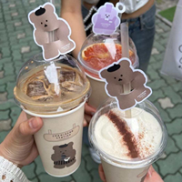 Porte-cartes en paille style panneau routier pour influenceurs, avec impression de logo personnalisé et revêtement imperméable, pour boissons au lait et thé