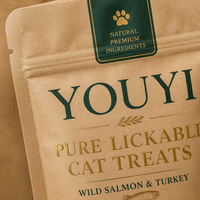 Sachet Kraft Doypack refermable avec fermeture éclair pour friandises pour chats à lécher 100g, multicolore, imprimé sur mesure, pour emballage de friandises et aliments pour chats