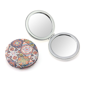 Round <b>Foldable</b> Makeup <b>Mirror</b> Compact Double Sided PU Leather Vintage Mandala Compact <b>Mirror</b> for Purses Portable for Daily Use - Product Image 3
