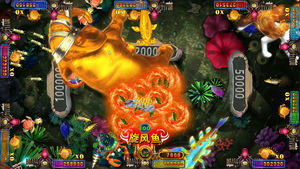 QIQU High Holding God Of War Reaback Arcade Fishing Hunter Fish Game Board Kit Multi Player Metal English Game Board - Product Image 4