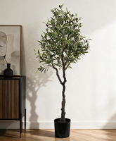 Arbre d'olivier artificiel avec fruits, plante d'olivier artificielle en pot, soie résistante aux UV, décoration intérieure, faux olivier pour la maison, l'hôtel et l'aménagement paysager