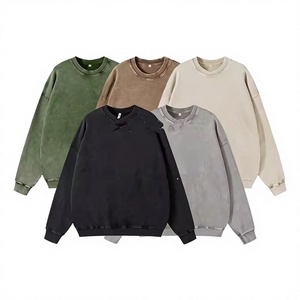 Sweat-shirt à col rond coupe classique, couleur unie, en coton tricoté, unisexe, décontracté, style hiver, vert, respirant, séchage rapide - Product Image 2