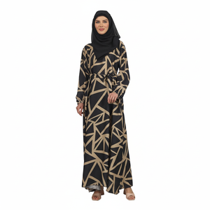 Vêtements islamiques Abaya pour femmes Kaftan Hijab élégant, respirant, dernier modèle, robe longue en polyester hijab islamique - Product Image 1