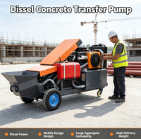 Pompe à béton portable mini diesel de haute qualité 10-15M/H pour projets continus à transport horizontal
