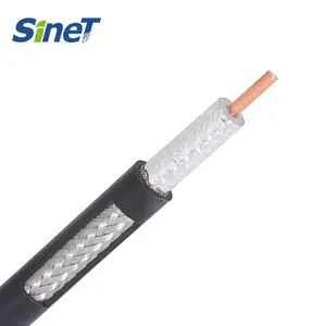 SINET kabel manufaktur 1000FT Double Tri Quad Shield RG59 RG6 kabel koaksial konverter ke ethernet
