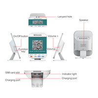 Écran couleur dynamique MD760A pour affichage de codes QR, 4G/Wi-Fi sans fil pour paiement mobile