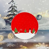Ensemble d'assiettes en céramique pour le Nouvel An, assiettes de Noël