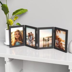 HuaJia Ensemble <span class=keywords><strong>de</strong></span> 4 tableaux pliants 4x6 en bois, écologiques, durables, à charnières, design rustique, pour <span class=keywords><strong>collage</strong></span> familial - Product Image 1