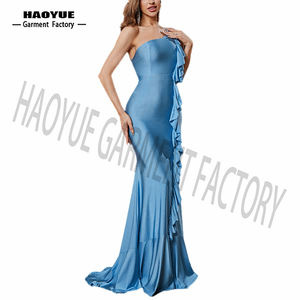 Abito all'ingrosso con orlo a volant a doppia spalla pazzo di alta qualità - Product Image 2