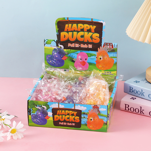 Wholesale High Quality Squishy Glitter Duck Toys TPR Stress Relief Fidget Toys Kids Party Favors - Product Image 2