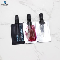 Conteneurs de cosmétiques en papier d'aluminium, sac d'emballage de brosse de rouge à lèvres brillant pochettes de baume à lèvres en plastique transparent pour fenêtre