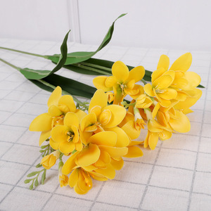 QIHAO Artificial Freesia <b>Silk</b> <b>Flowers</b> Multi Color Plastic High Simulation For Home Wedding Decoration - Product Image 4