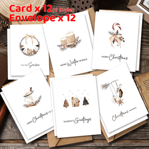 Enveloppes de cartes de Noël en carton personnalisées de haute qualité, cartes de vœux avec finition gaufrée, logo personnalisé, design vintage chaleureux, impression - Product Image 6