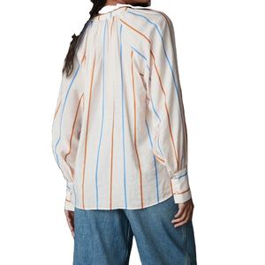 Chemisier décontracté en lin et coton de haute qualité pour femme, col en V, manches mi-longues, idéal pour le bureau ou le quotidien (OOTD) - Prix de gros abordable - Product Image 2