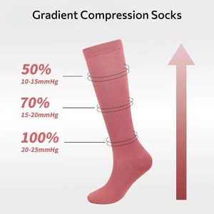 Meias de Compressão Femininas Personalizadas - Design de Punho e Base para a Temporada de Primavera, Material de Nylon, Altura até o Joelho para Enfermeiras - Product Image 2