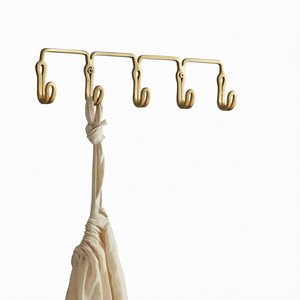 Minimalist Brass Wall Mounted Hook Rack 5 Hooks Coat <b>Hanger</b> for Bathroom Kitchen Living Room - Product Image 1