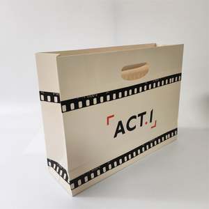 KM Party Favor <b>White</b> square Luxury Shopping Candy Packaging Custom logo Printed Small Thank You <b>Gift</b> Paper <b>Bags</b> with Handles - Product Image 2