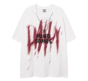 Camiseta de algodón 100% de 230 g, cuello redondo, estilo hip-hop con estampado gráfico de pintura en aerosol, suave, oversize, estilo streetwear para primavera/verano - Product Image 3