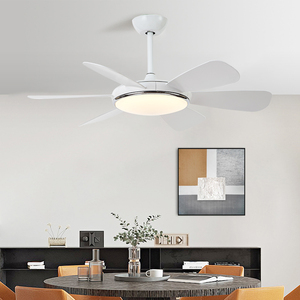 Ventilateur de plafond LED BaoShan à haute luminosité, style moderne, 5 pales solides en ABS, télécommande, température de couleur 3000K-6000K, garantie de 2 ans - Product Image 1