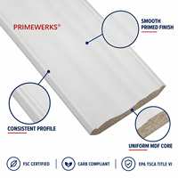 Moulures de finition en MDF apprêté sur mesure PRIMEWERKS pour cadres de portes et fenêtres intérieures, conformes aux normes FSC, CARB et EPA