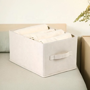 <span class=keywords><strong>Cotton</strong></span> Linen Lưu Trữ Hộp Vải Gấp Ngăn Kéo Quần Jean Quần Áo Lưu Trữ Ngăn Quần Quần Áo - Product Image 4