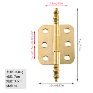 Herrajes Decorativos con Cabeza de Corona, Bisagra Giratoria Industrial de 6 Orificios, Caja de Regalo, Lámina de Hierro, Ángulo de Apertura de 180°, Duradero, GQK - Product Image 5