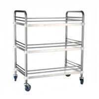 Chariot logistique robuste en acier avec étagères grillagées ALLWORLD CH05104, 930*1050*600mm, quatre roues, revêtement poudré, OEM/ODM