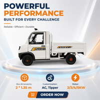 72V 2000W Mini camionnette électrique 1 tonne charge utile Batterie au lithium Cargo Véhicule utilitaire pour entrepôt agricole