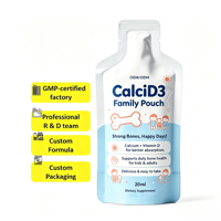 Boisson liquide OEM ODM au calcium D3 en sachet, soutien pour la santé osseuse des enfants et des adultes, boisson supplémentaire en calcium fabriquée en usine GMP