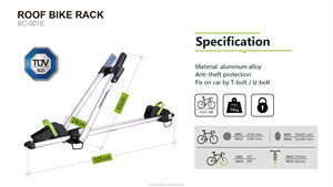 <span class=keywords><strong>Porte</strong></span>-vélos de toit pour voiture <span class=keywords><strong>4x4</strong></span>, <span class=keywords><strong>porte</strong></span>-vélos de toit en aluminium léger, <span class=keywords><strong>porte</strong></span>-vélos de toit universel en alliage d'aluminium, fixation par pince sur le cadre - Product Image 2