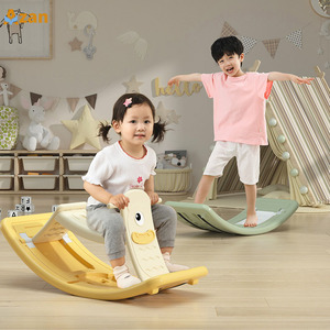 Planche d'équilibre en plastique 2-en-1 pour enfants, cheval à bascule, 3 modes, jouet d'entraînement sensoriel pour tout-petits, jeu interactif parent-enfant - Product Image 1
