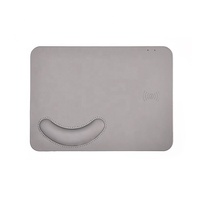 Alas Mouse Pengisi Daya Nirkabel Premium Ergonomis 10W Dengan Sandaran Pergelangan Tangan Kulit