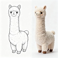 Vente en gros de peluches personnalisées pour bébés et enfants, design mignon, alpaga, animal en peluche sans dents, tissu en coton, coton PP brodé