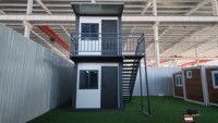 Maison conteneur pliable réutilisable, bâtiment préfabriqué modulaire avec balcon pour boutique et bureau temporaire en location