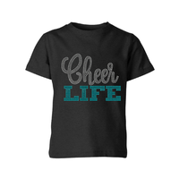 Transfert thermocollant de strass Bling Hot Fix Cheer Design pour T-shirt