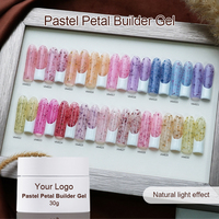 Gel de construction pour ongles HEMA Free Milky Flower 30g, gel UV LED pastel effet pétale, gel dur à retirer par trempage pour vernis à ongles professionnel