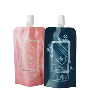 Packs d'huile essentielle en nylon liquide flexible personnalisé de haute qualité pochette de bec debout de jus en plastique avec bec verseur de buse