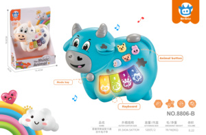 ของเล่นเปียโนไฟฟ้าแบบใช้มือถือ9ปุ่มรูปนกเพนกวินทดสอบ EN71ผสม2สี - Product Image 5