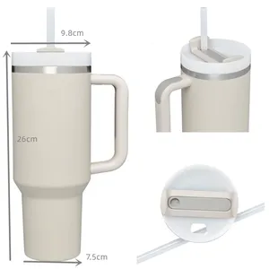 Groothandel Bulk 30Oz 40Oz Roestvrij Staal Geïsoleerde Koffie Reizen Mok Beker Unisex Amerikaanse Stijl Tumbler Deksel Stro Sublimatie