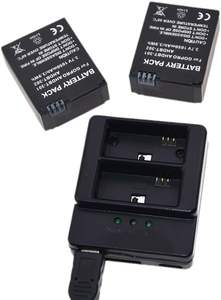 Suptig Portable Dual Charger Fast Charging Action Camera Battery pour <span class=keywords><strong>GoPro</strong></span> <span class=keywords><strong>Hero3</strong></span>/3 + Fabriqué en plastique durable - Product Image 2