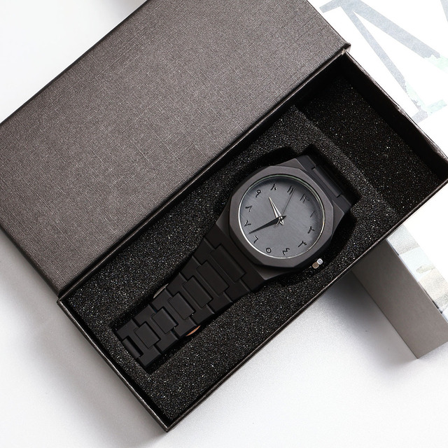 Hot Selling Middle East Black Minimalism Business Quartz Watch for Men Women Dial Quartz Movement Fashionable Design