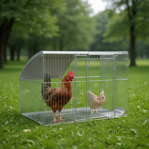 Jaula para Pollos de Metal Plateado de 157.48 x 78.74 x 78.74 Pulgadas para Cuidado Animal y Avicultura - Product Image 2