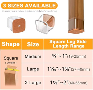 Protections de pieds de chaise antidérapantes en silicone avec feutre pour meubles - Product Image 2