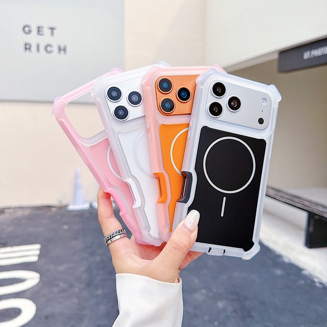 Colorful Back Magnetic Phone Case for iPhone 17 Pro Max 2 in 1 Shockproof Mobile Phone Shell Fundas for iPhone 18 Pro