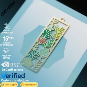 Marcapáginas de Latón Personalizado con Diseño Floral Hueco y Borla, Logotipo Grabado con Láser, Regalo para Escritores - Product Image 1