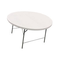 Fournisseur chinois 4ft 1.2m Table ronde pliante durable blanche pour réunion Table pliante extérieure pour événements