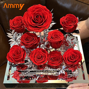 AM-PFE80 Ammy กล่องดอกกุหลาบนิรันดร์ในสวนดอกไม้อมตะตลอดไปในงานแต่งงานดอกกุหลาบที่เก็บรักษาไว้ในกล่องอะคริลิค - Product Image 3