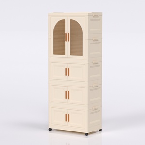 Tủ nhựa đựng đồ rộng 75cm, tủ đựng đồ gấp gọn phòng khách, tủ đựng đồ gia dụng nhiều tầng bằng nhựa - Product Image 6